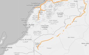 Nová železniční trať v Alžírsku (některé úseky nejsou v mapě dosud zaneseny). Foto: Openrailwaymap.org