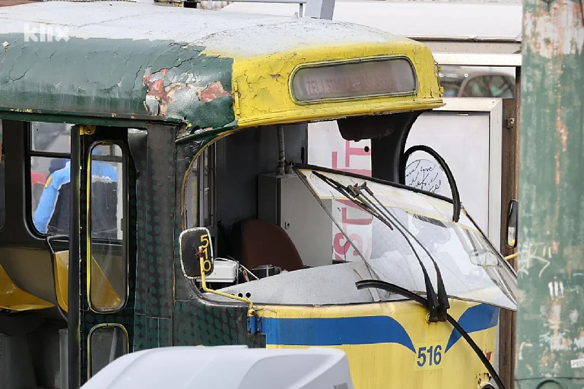 Vykolejená tramvaj K2 v Sarajevu. Foto: Klix.ba