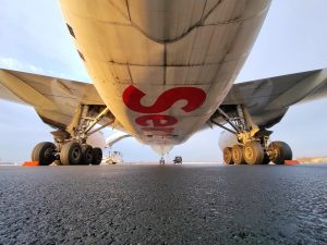 Boeing 777 Austrian Airlines v Brně. Foto: Lukáš Kubala