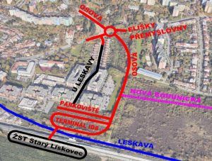 Nové napojení terminálu Starý Lískovec v Brně. Foto: EIA