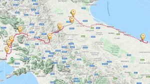 Mapa nového spojení Neapol - Bari. Foto: STM Group