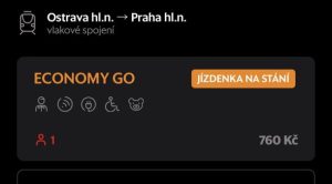 Leo Express jízdenka na stání.Zdroj: Leo Express