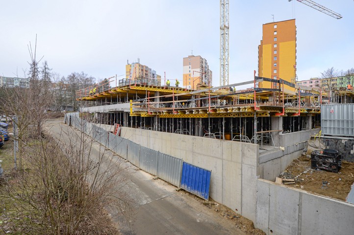 Stavba parkovacího domu v Sokolovské ulici v Plzni. Foto: M.Pecuch / Plzen.eu