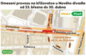 Plán omezení na Skvrňanské. Foto: Plzen.eu