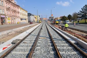 Oprava tramvajové trati na Skvrňanské. Foto: M. Pecuch / Plzen.eu