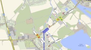 Mapa omezení v Poděbradech v Bílkově ulici. Foto: Město Poděbrady