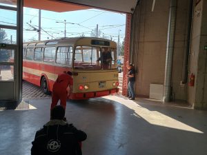 Testování nové muzejní haly v pražském Muzeu MHD. Foto: Muzeum MHD ve Střešovicích