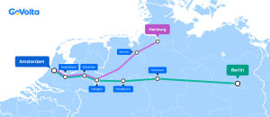 Trasa spojů Amsterdam - Berlín a Amsterdam - Hamburk. Foto: GoVolta