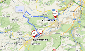 Objížďka kvůli opravě silnice II/115. Zdroj: Mapy