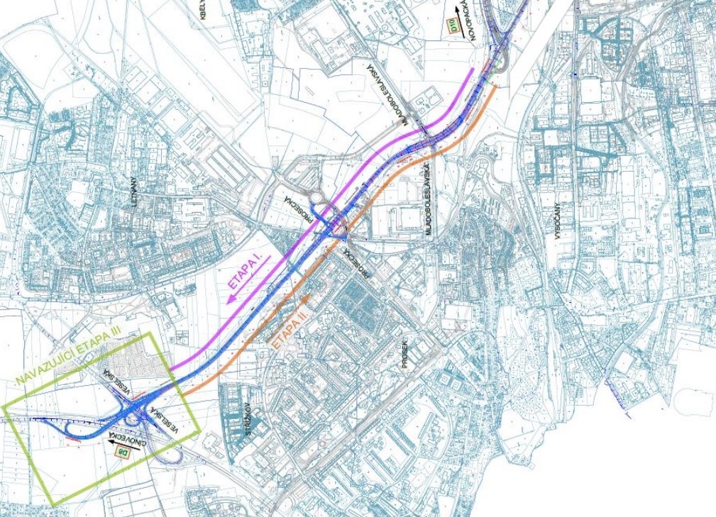 Etapizace oprav Kbelské ulice v roce 2026. Zdroj: Eurovia
