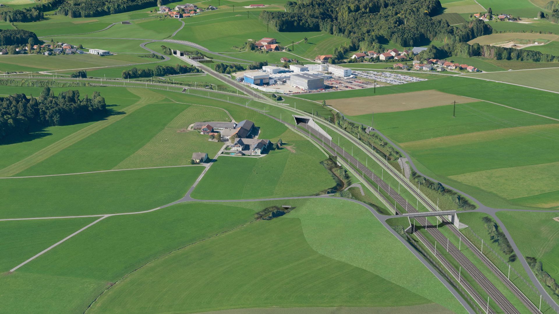 Nová přeložka trati Salcburk - Köstendorf s portálem tunelu Flachgau. Foto: ÖBB Infrastruktur