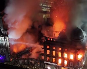 Požár Glasgow Central. Foto: Glasgow Past