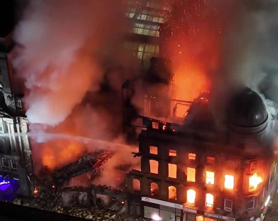 Požár Glasgow Central. Foto: Glasgow Past