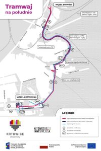 Plán nové tratě v Katovicích. Zdroj: město Katovice