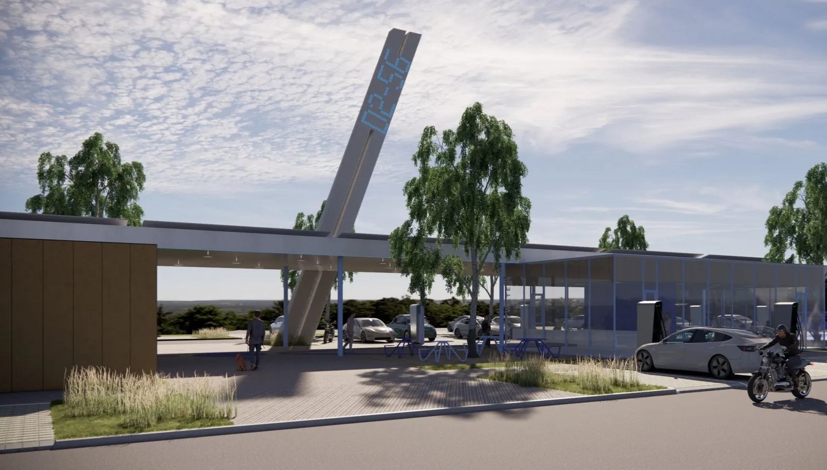 Takzvaný vítací objekt odpočívky Rozvadov. Foto: ŘSD