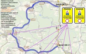 Objízdná trasa pro uzavírku silnice I/9 u Svoru. Foto: Colas CZ